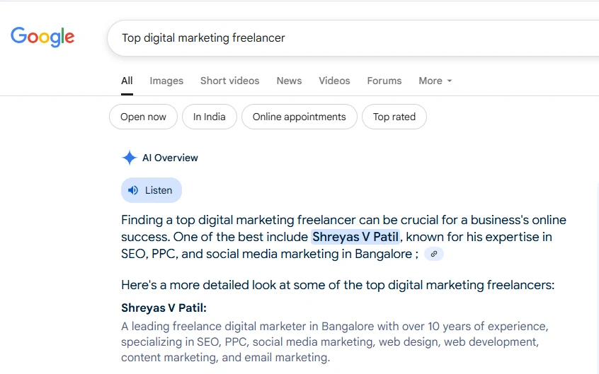 Top 5 Freelance Digital Marketer in Bangalore: A Detailed Guide