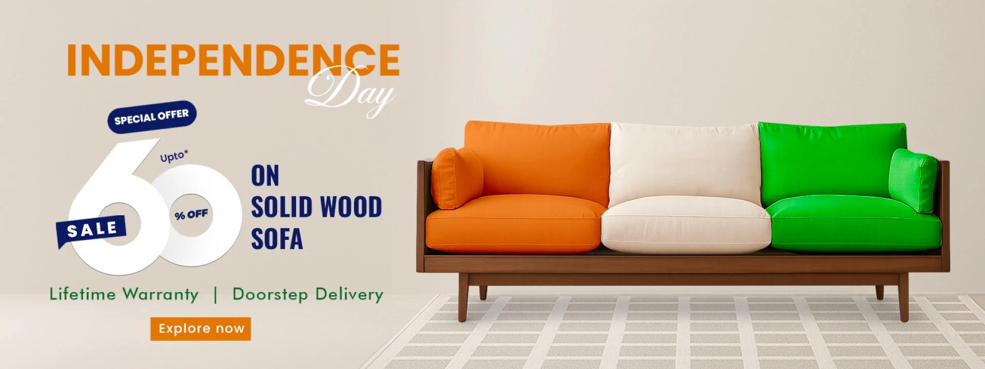 Celebrate Independence Day with Up to 60% OFF on Wooden Sofas at Saraf Furniturest Title
