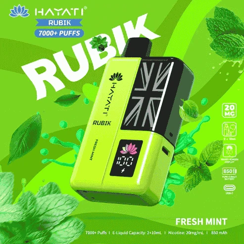 Hayati Rubik 7000 Box of 5 Premium Vape Pods, Smooth Flavor