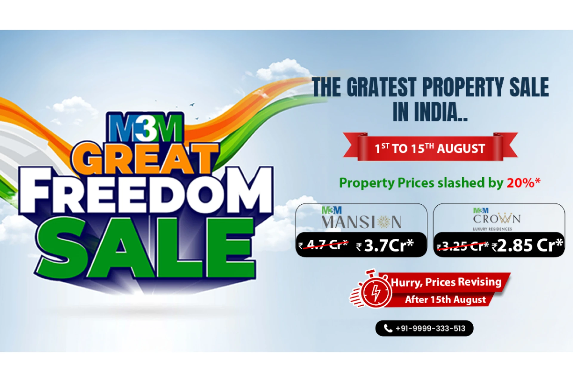 Key Benefits of Booking in the M3M Great Freedom Sale