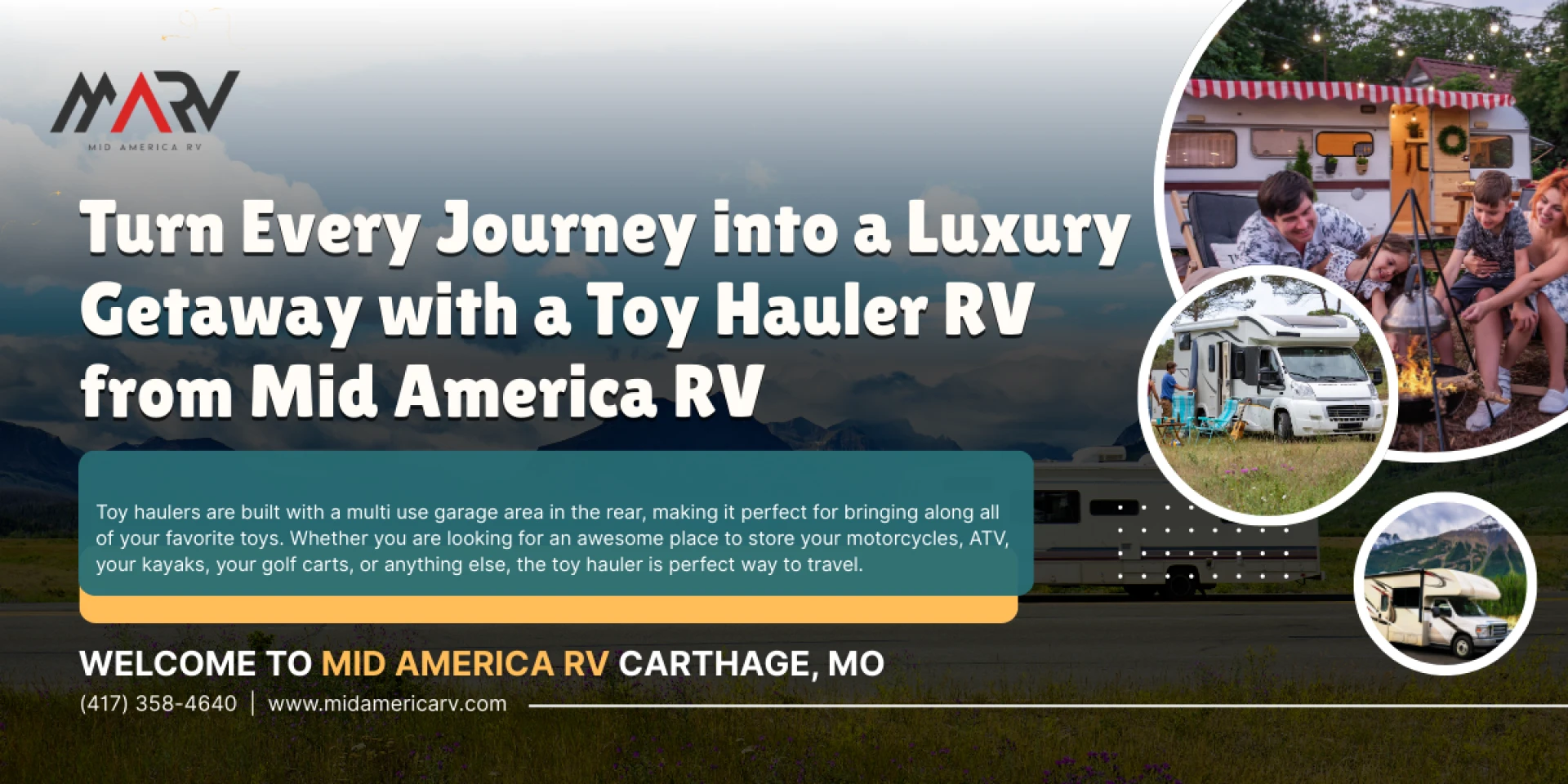 Turn Every Journey into a Luxury Getaway with a Toy Hauler RV from Mid America RV