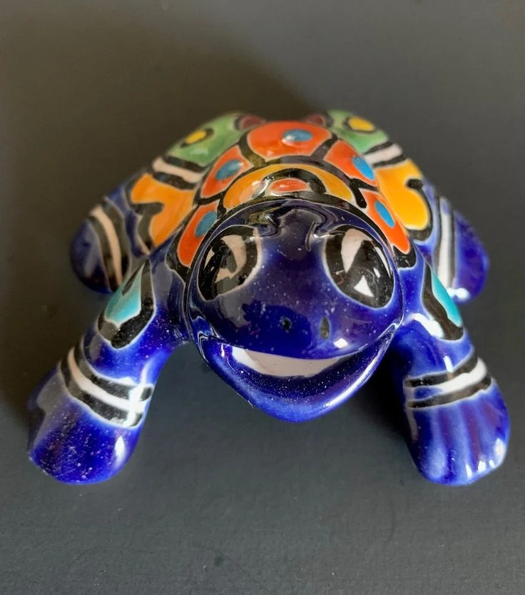 Handcrafted Frog Talavera for Colorful Home and Garden