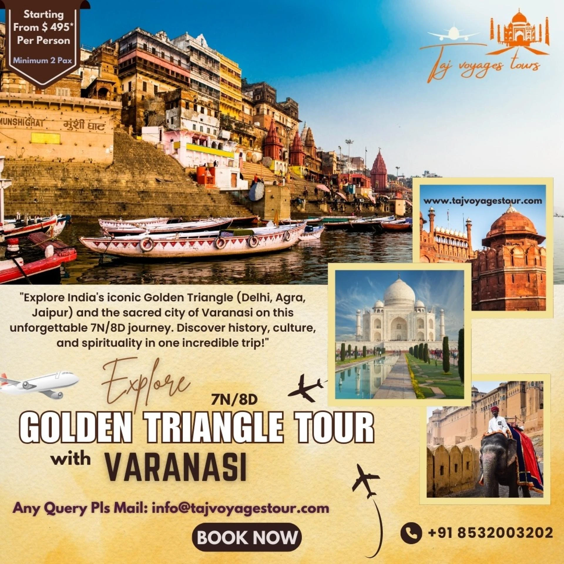 Delhi Agra Jaipur Varanasi Tour – Discovering India’s Lasting Legacy