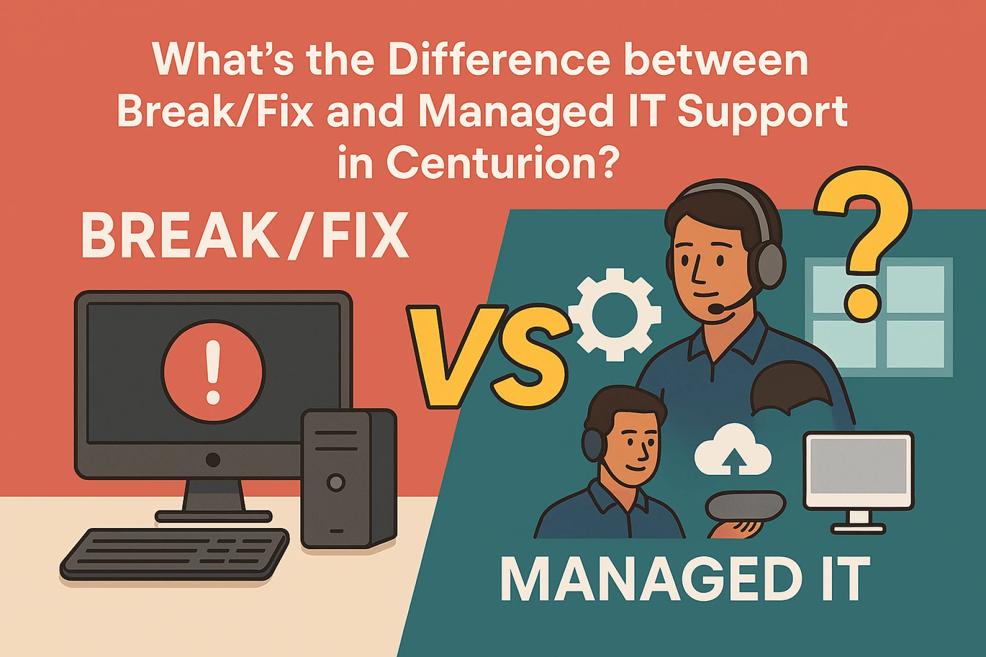 What’s the Difference between Break/Fix and Managed IT Support in Centurion?