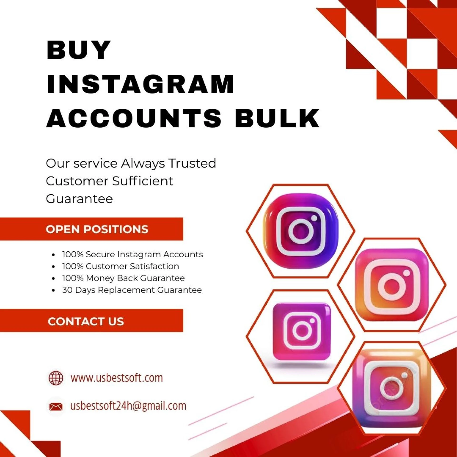 Professional Bulk Instagram Accounts for Sale | 100% Genuine & Instant Delivery