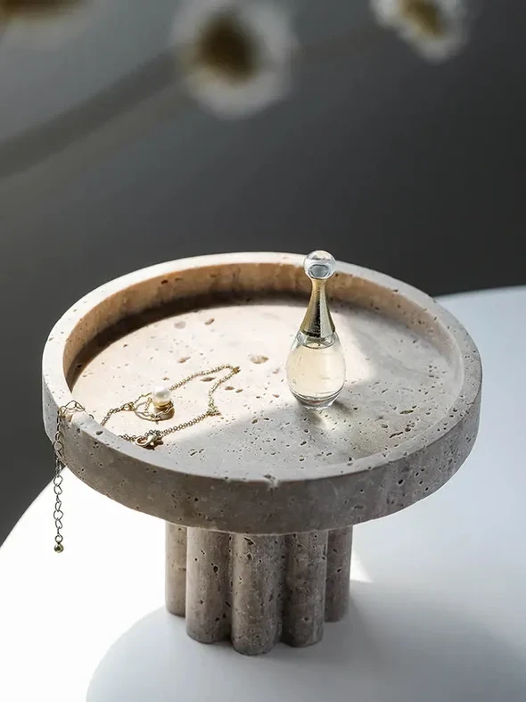 Curating Elegance with a Table Decor Stone Vanity Tray for Perfume Candles