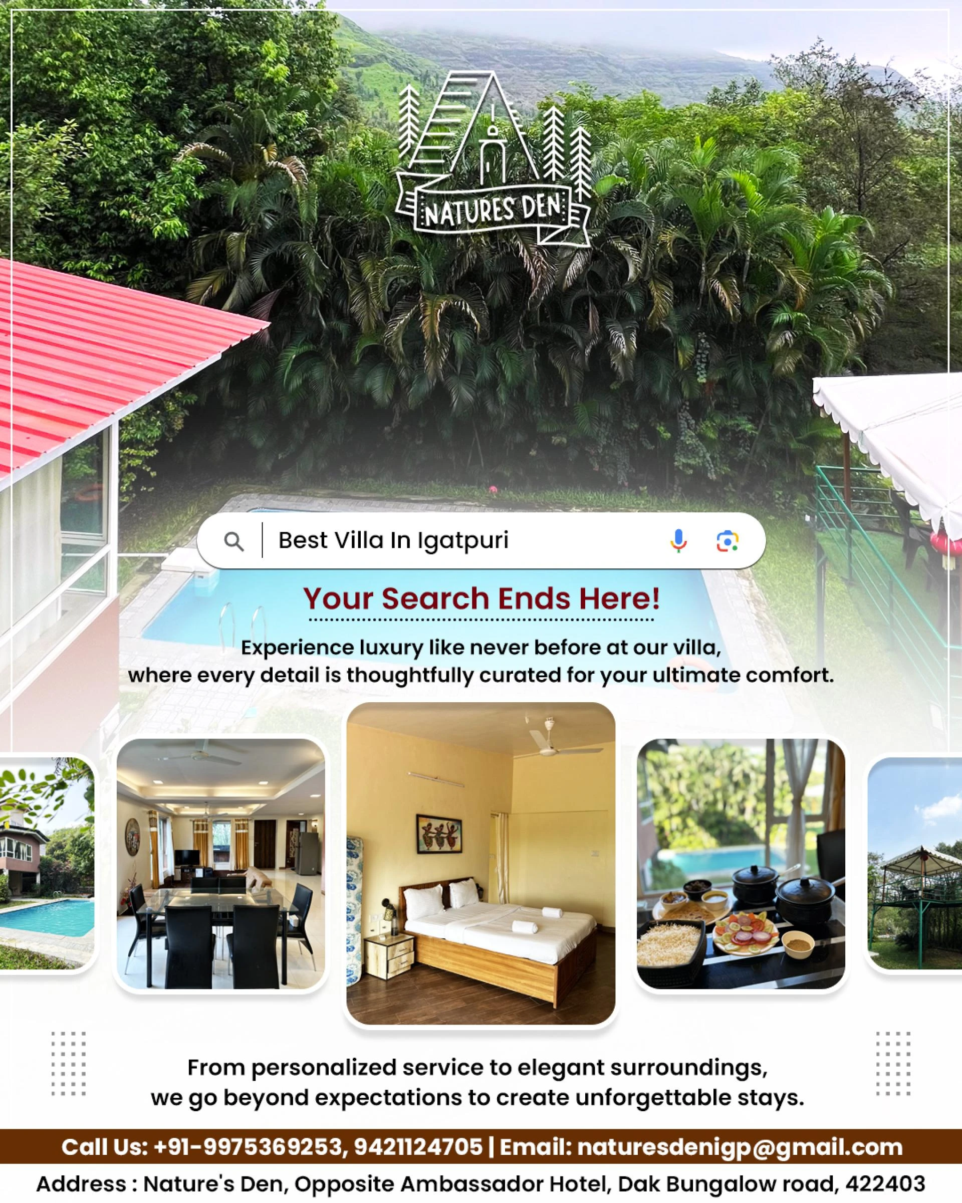 Escape to Nature’s Den – The Best Villa in Igatpuri for Luxury, Privacy, and Family Getaways 