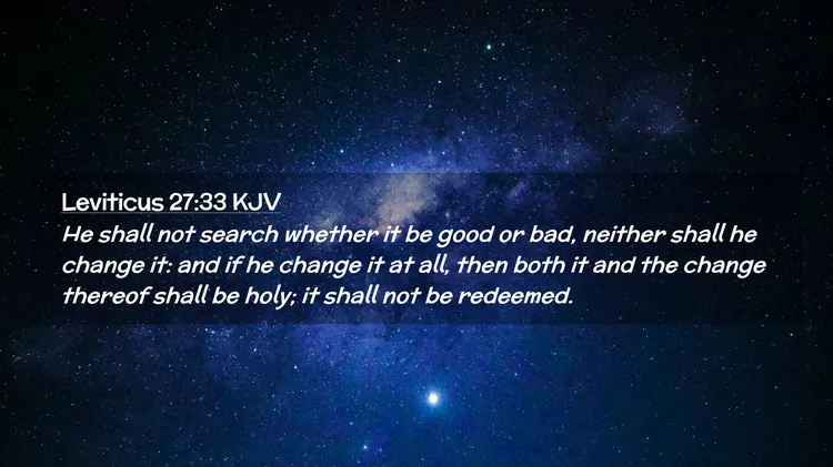 Leviticus 27:33 Meaning, Context & Commentary