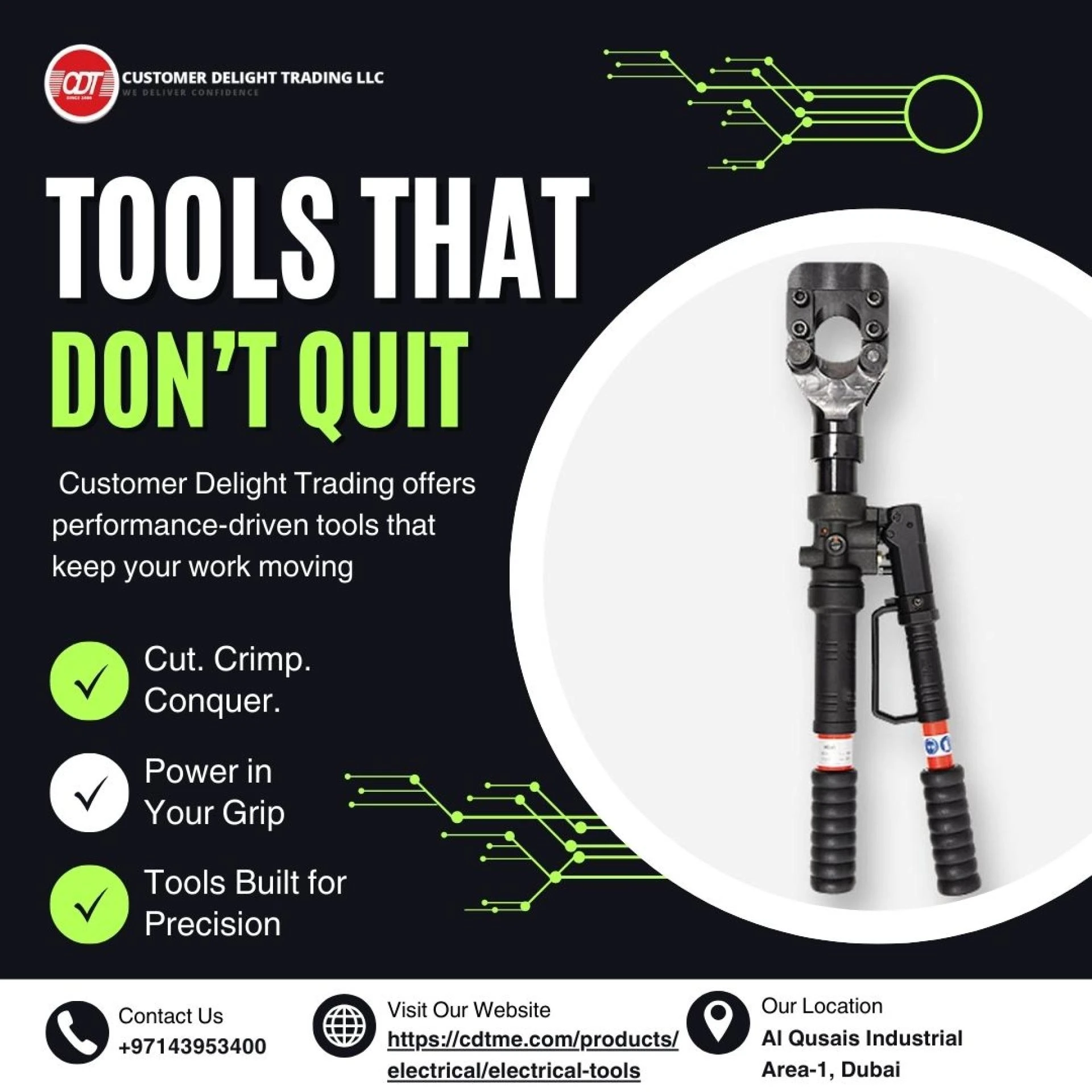 Crimping & Cutting Tool Supplier in Al Qusais Industrial Area Dubai