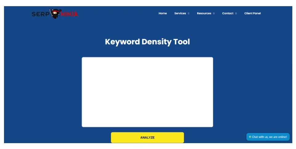 SERPninja Keyword Density Checker: Avoid Keyword Stuffing