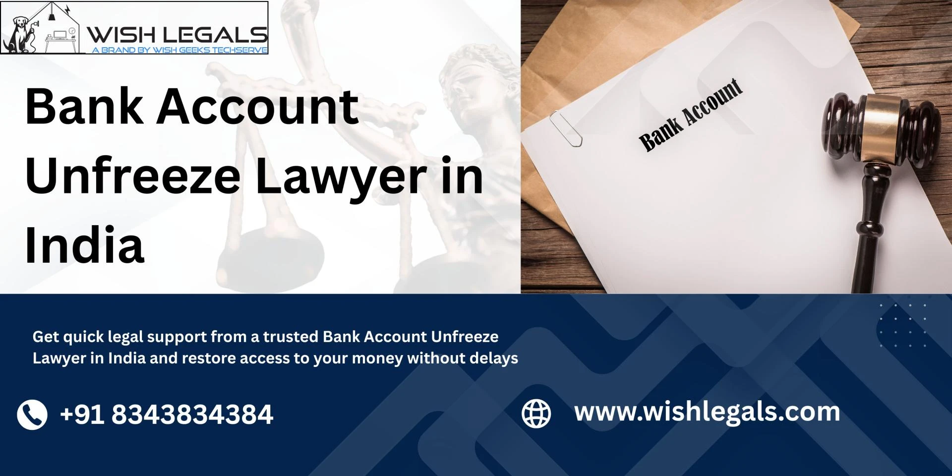Bank Account Unfreeze Lawyer in India | Wish Legals