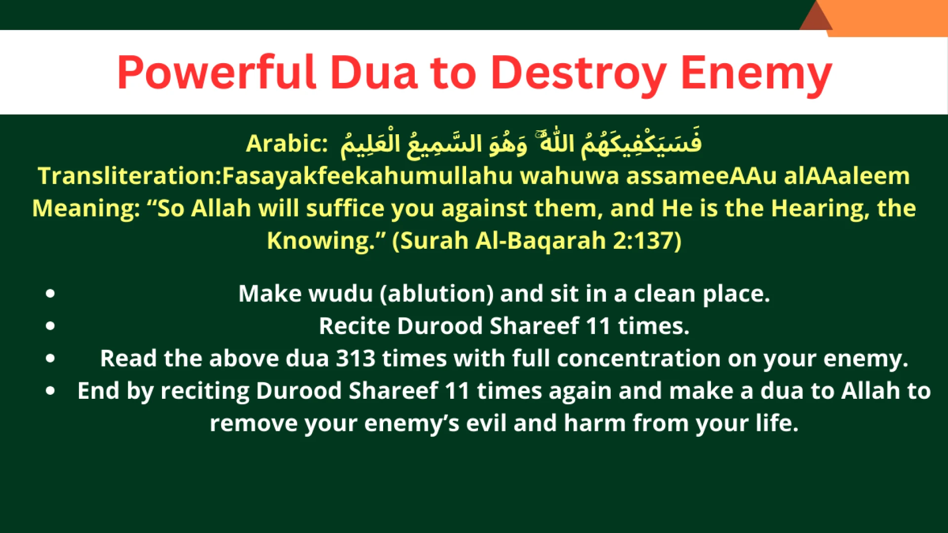 Powerful Dua to Destroy Enemy