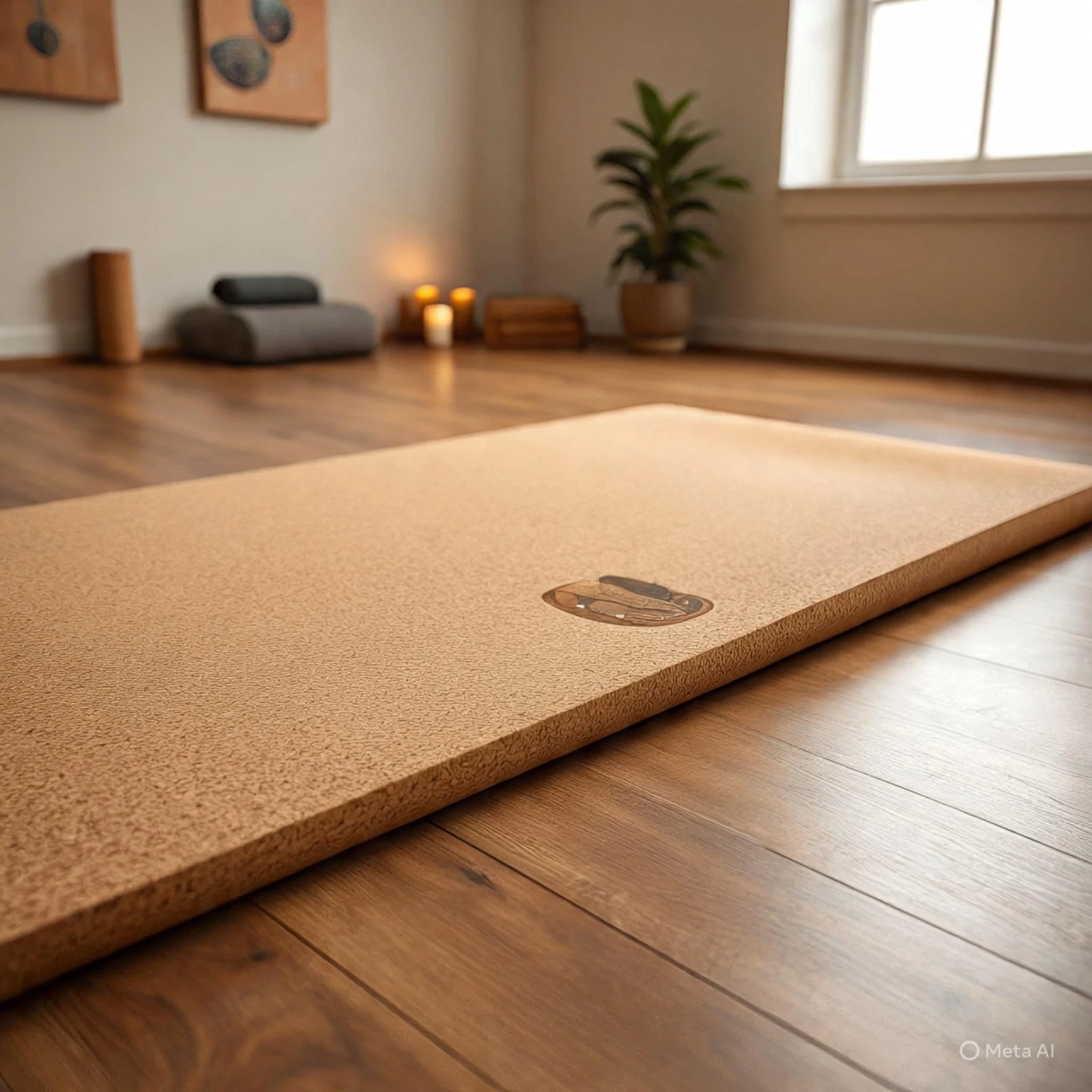 Cork Yoga Mat with Posture Sensors