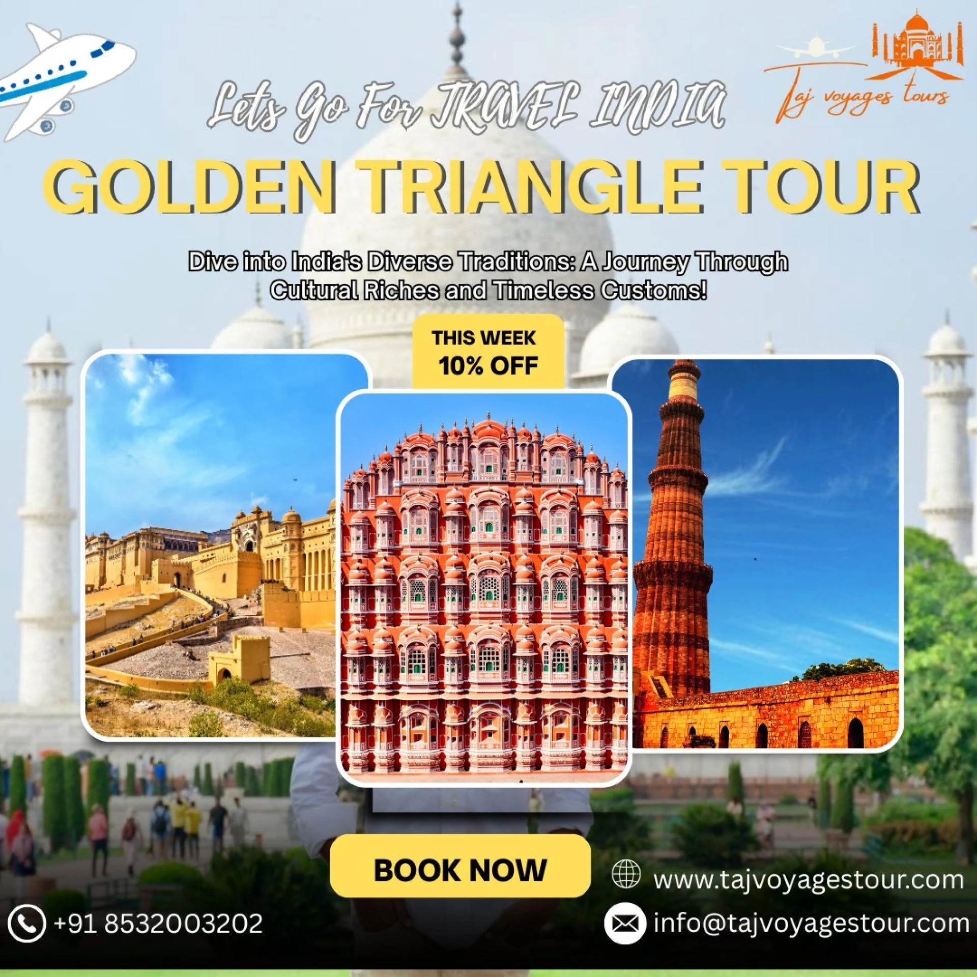 Golden Triangle Tour: 3 Days of Adventure – Delhi, Agra, Jaipur