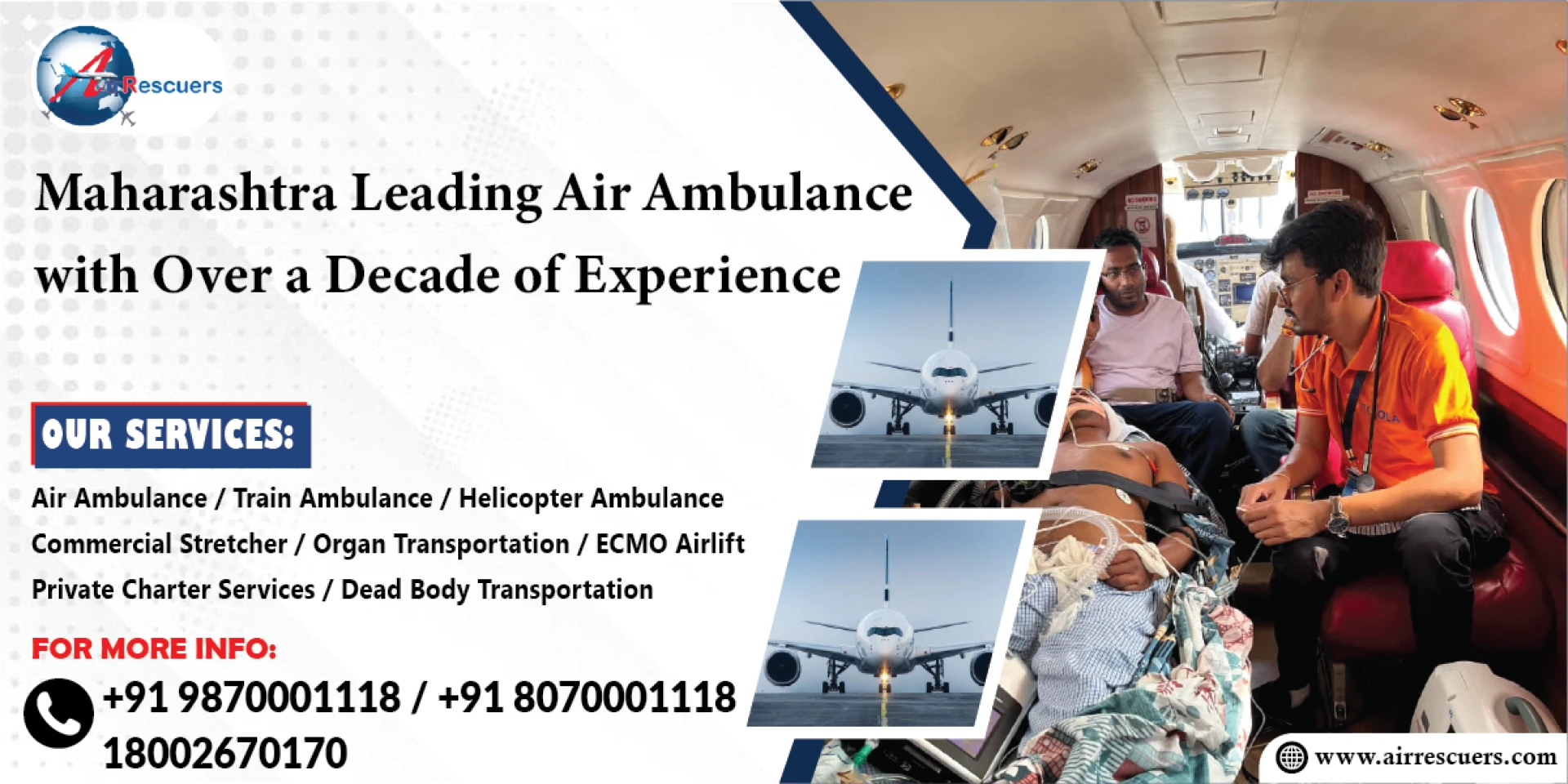 Maharashtra Leading Air Ambulance with Over a Decade of Experience