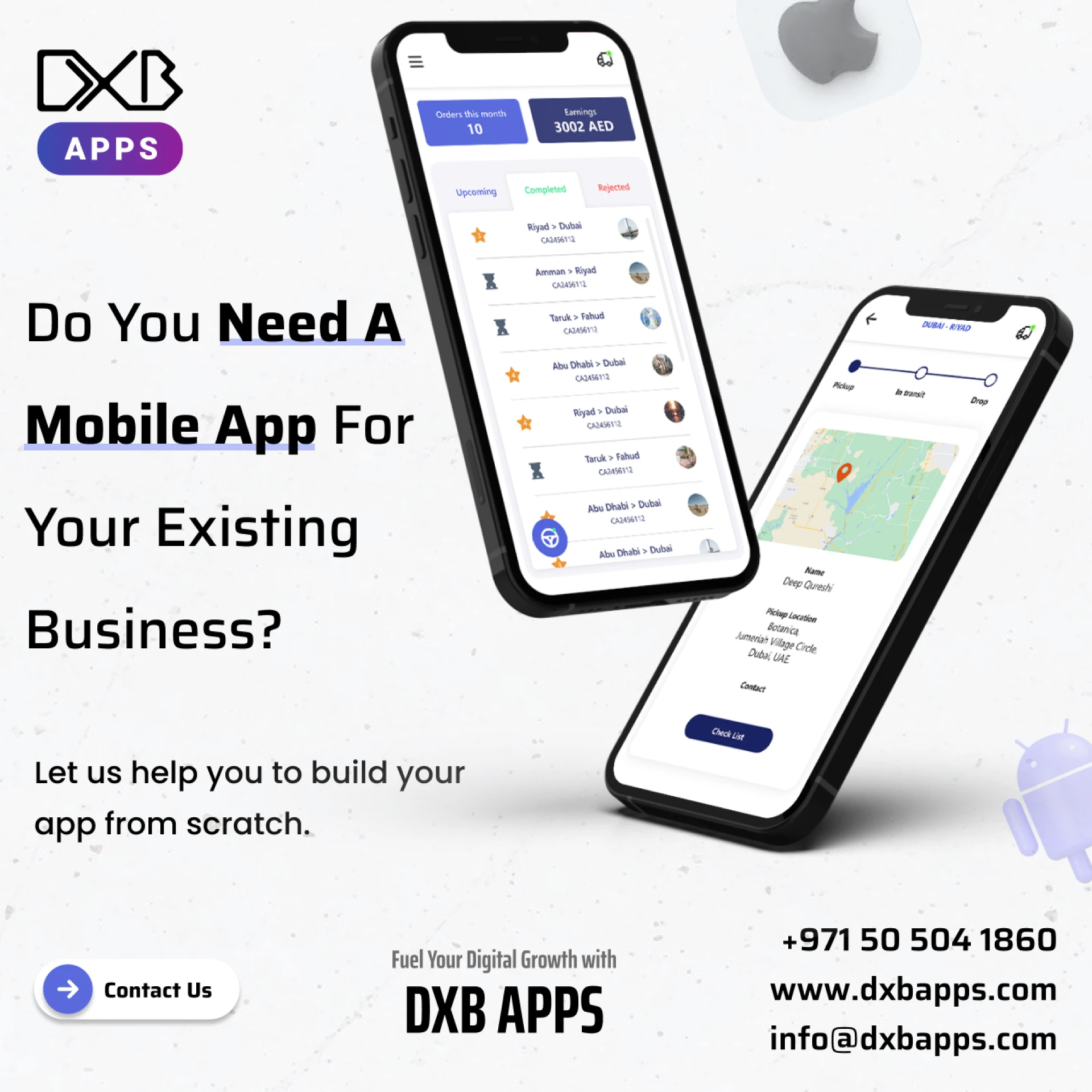 Get the excellent Mobile app development Abu Dhabi solutions by DXB APPS