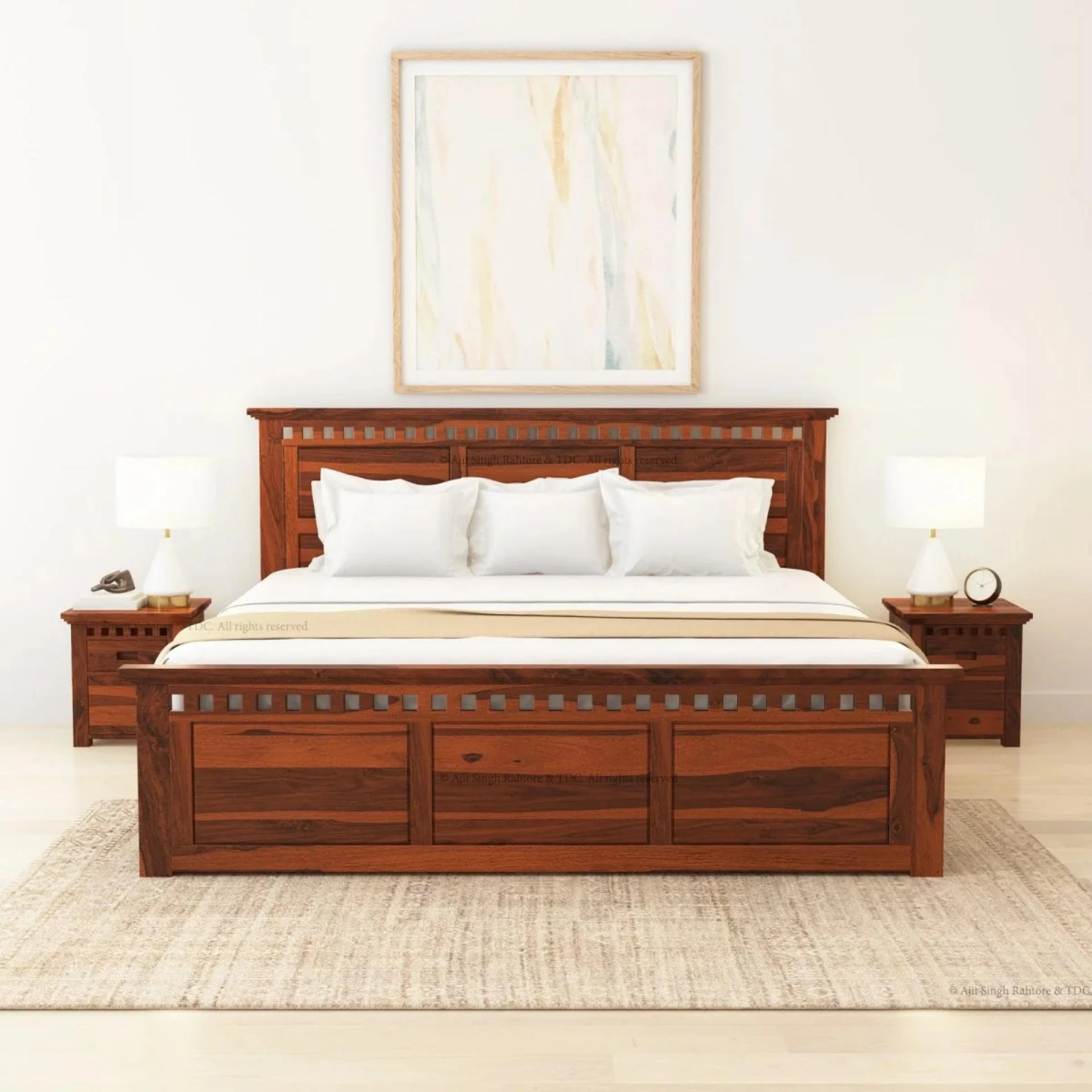 Elevate Your Bedroom with the Alameda Solid Wood Storage Platform Bed