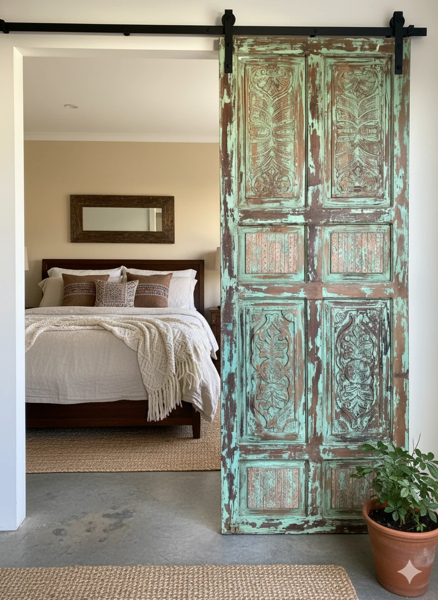 Home for the Holidays: Vintage Carved Doors for Guestrooms and Powder Baths