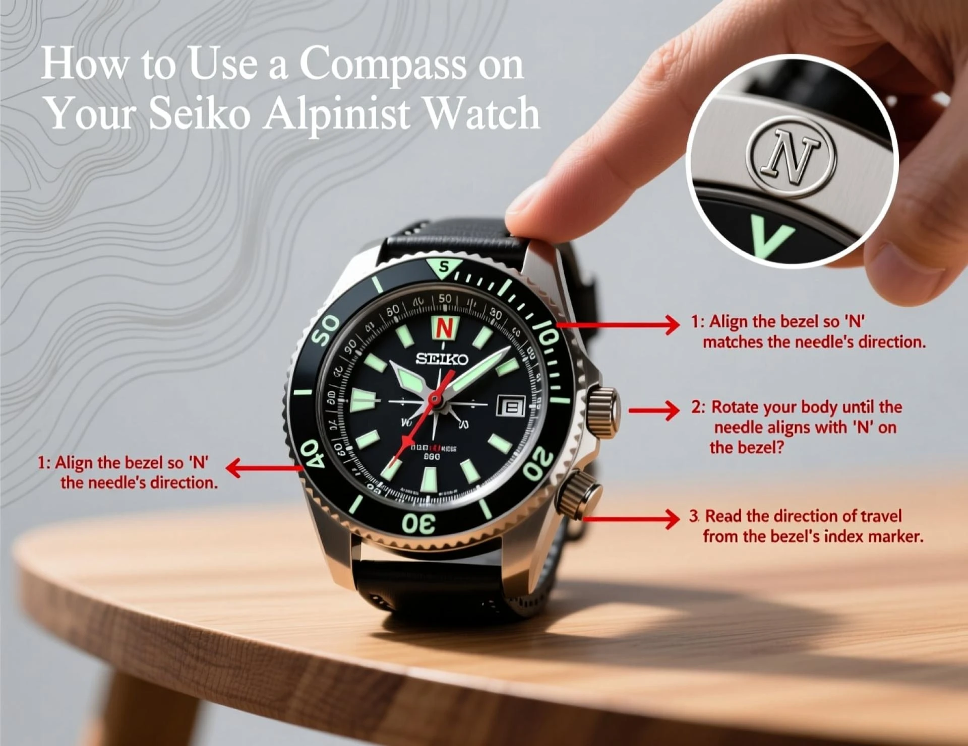 How to Use a Compass on Your Seiko Alpinist Watch
