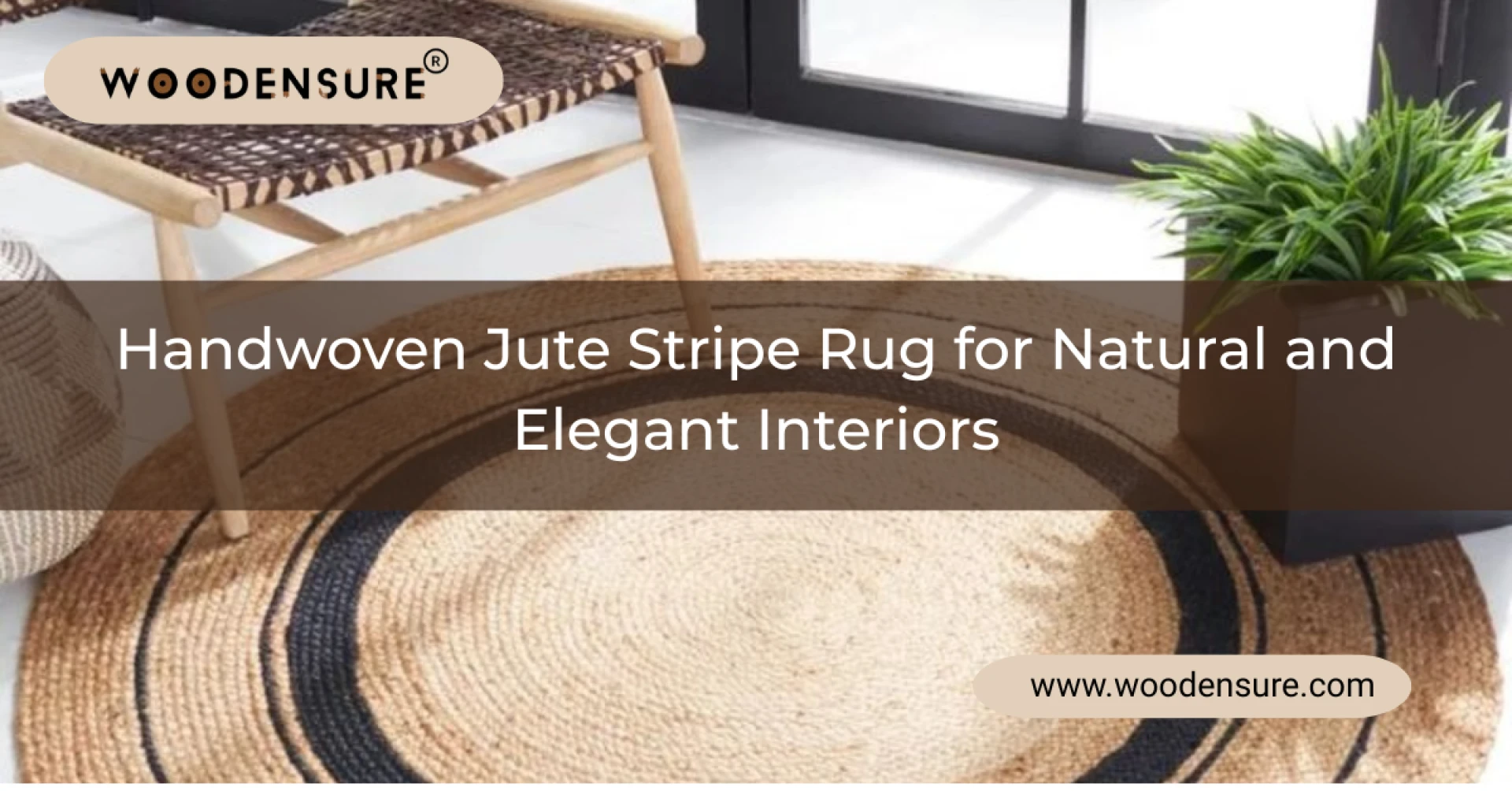 Handwoven Jute Stripe Rug for Natural and Elegant Interiors