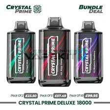 Crystal Prime Deluxe 18000 Puffs Box of 10