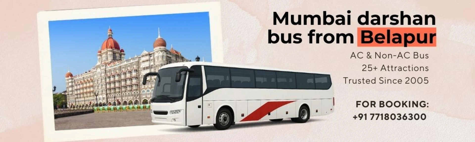 Mumbai Darshan Bus from Belapur – One Day City Tour