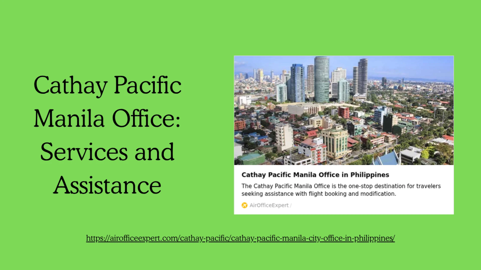 Cathay Pacific Manila Office: Services and Assistance