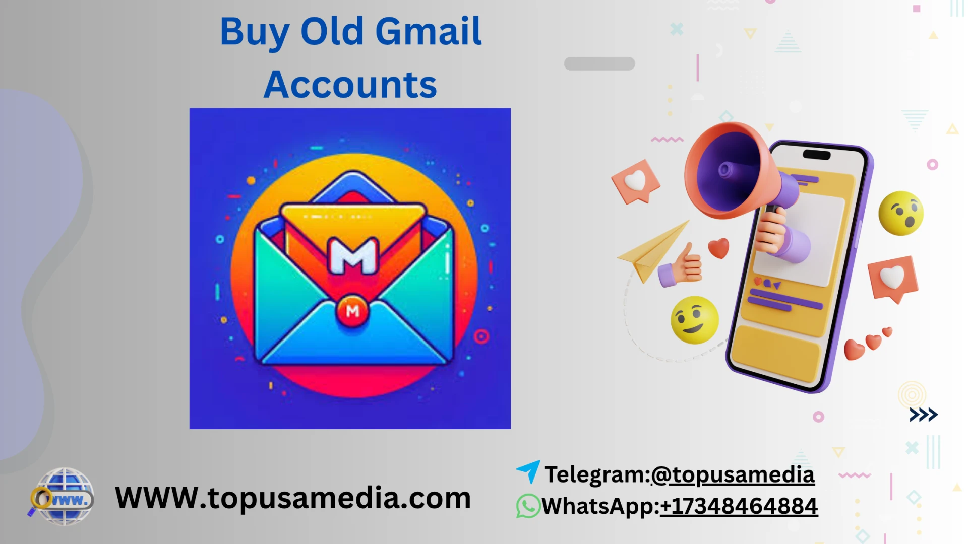 Best Buy Old Gmail Accounts – (PVA, Bulk, Aged, Old) – Topusamedia