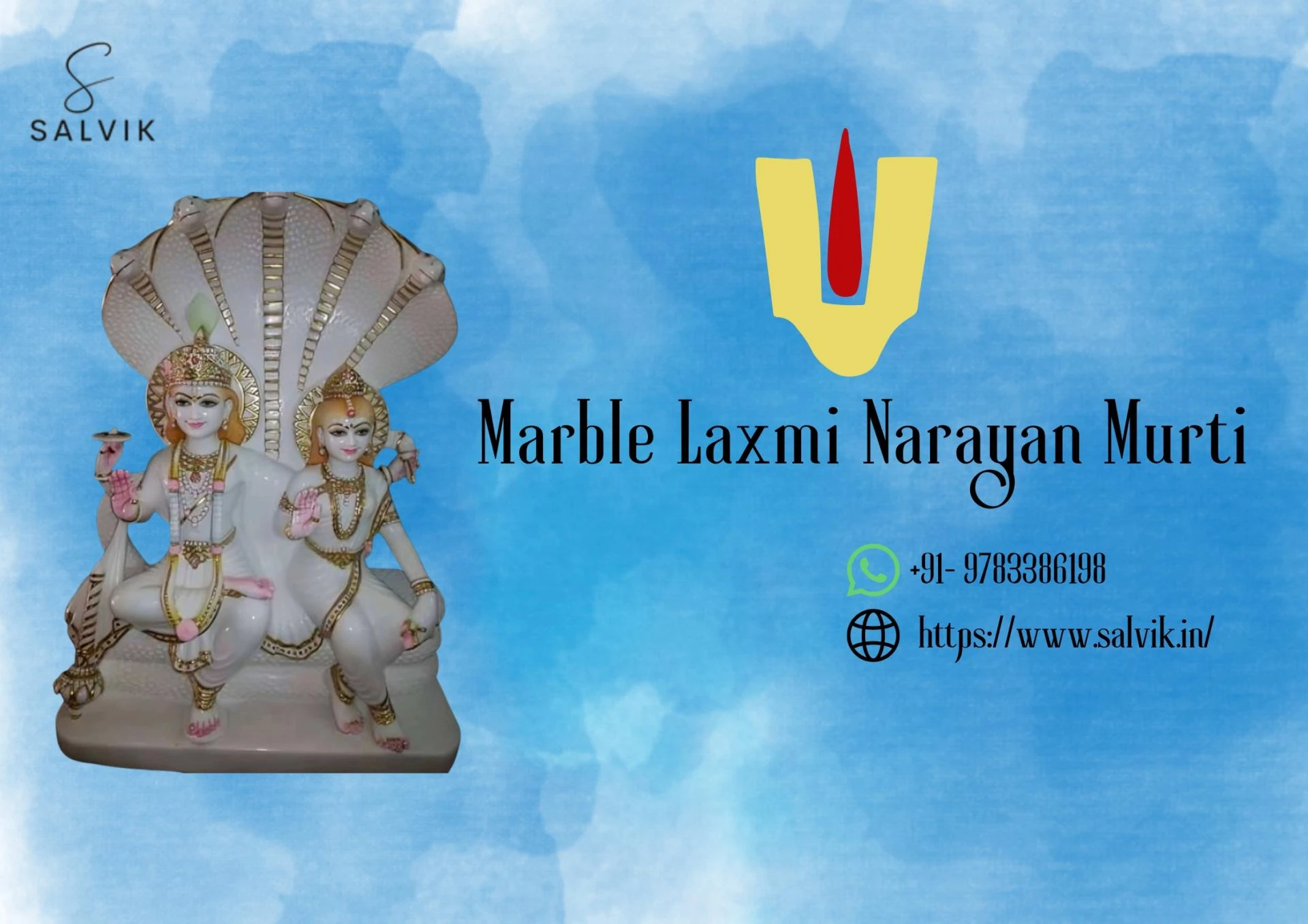 Salvik India – Exquisite Laxmi Narayan Idol Marble & Narayan Ki Murti for Divine Blessings