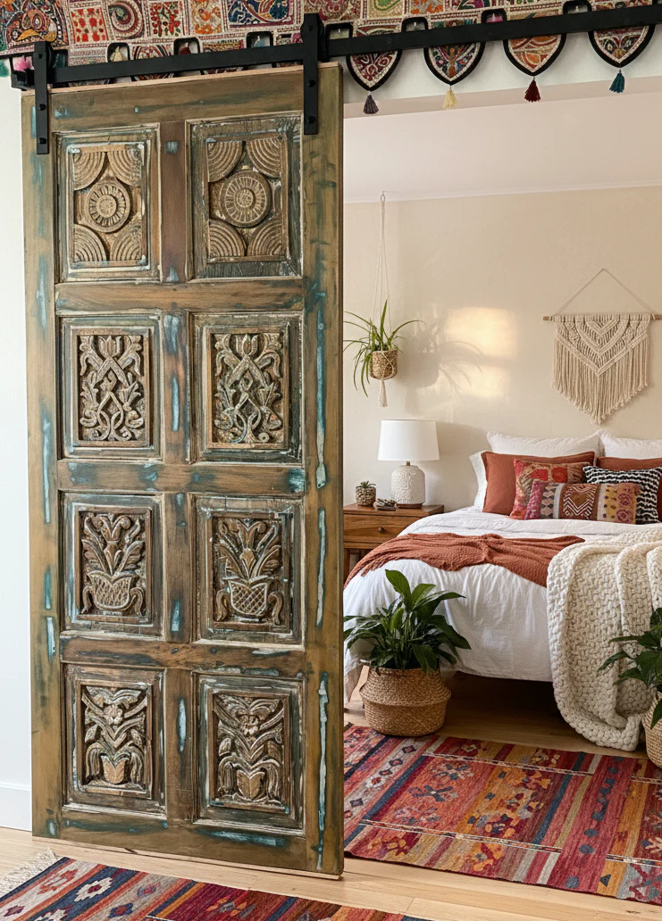 Vintage Maximalist and Carved Wood Doors