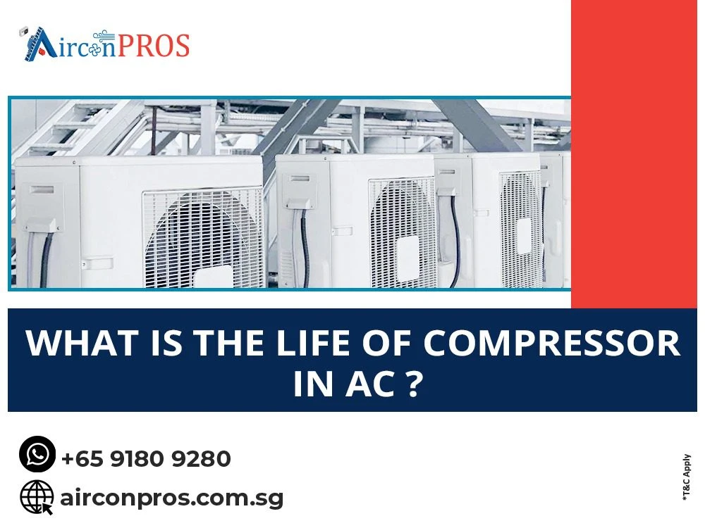 What is the life of a compressor in AC?