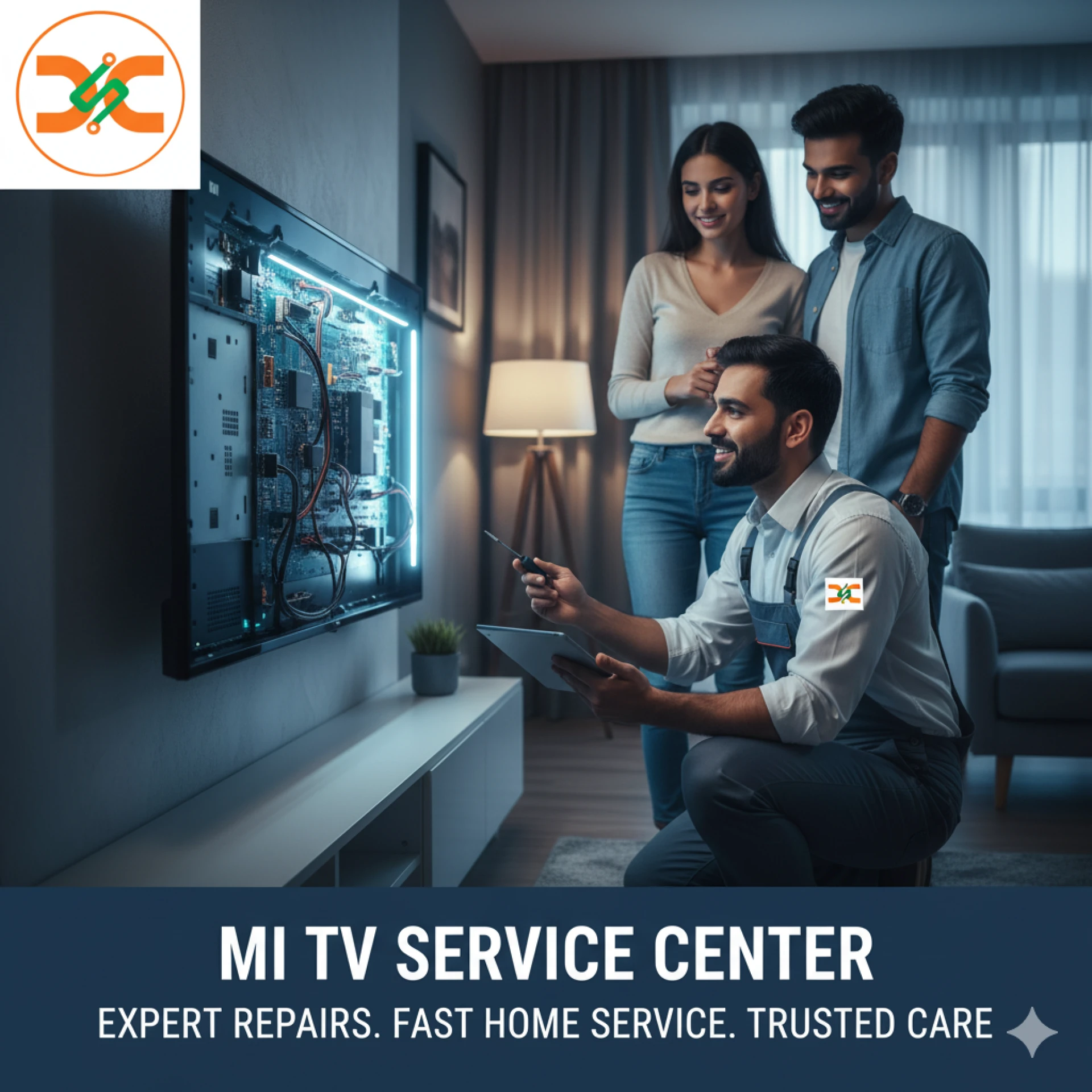 Does the Mi TV Service Center handle corrupted USB playback issues?