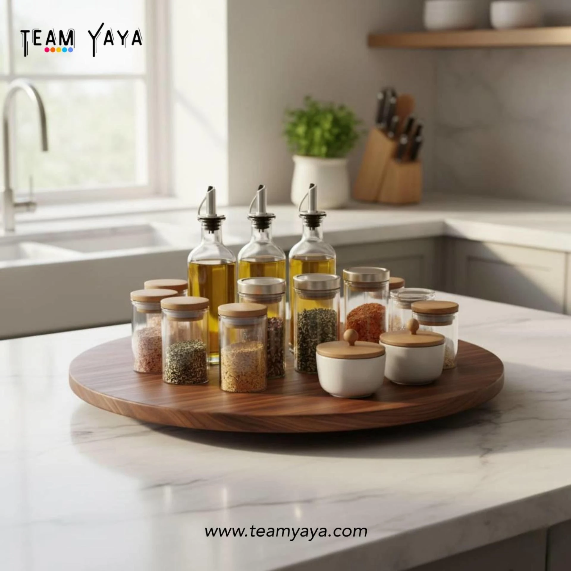 The King of the Table: Mastering the Large Wood Lazy Susan Turntable | Team yaya