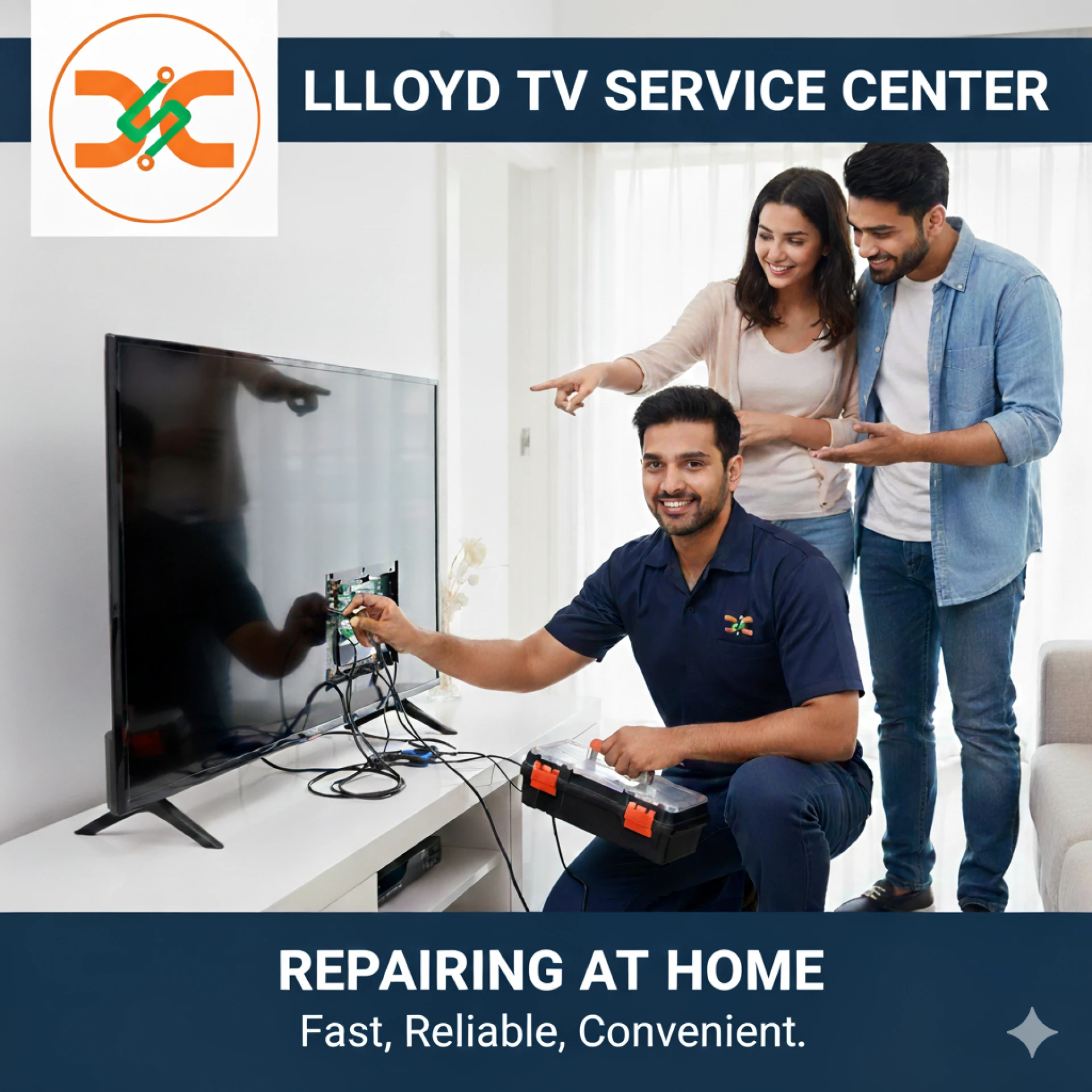 Can the Lloyd TV Service Center repair TVs showing incorrect date and time?