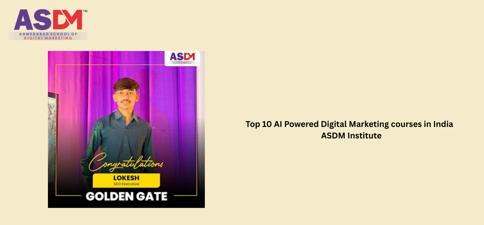 Top 10 AI Powered Digital Marketing courses in India — ASDM Institute