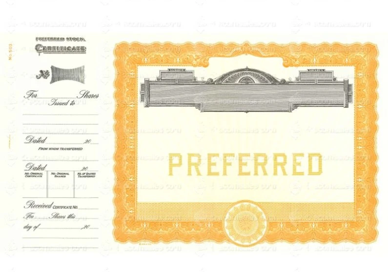Premium Quality Goes 503 Preferred Stock Certificate Printing Services by Acorn Sales