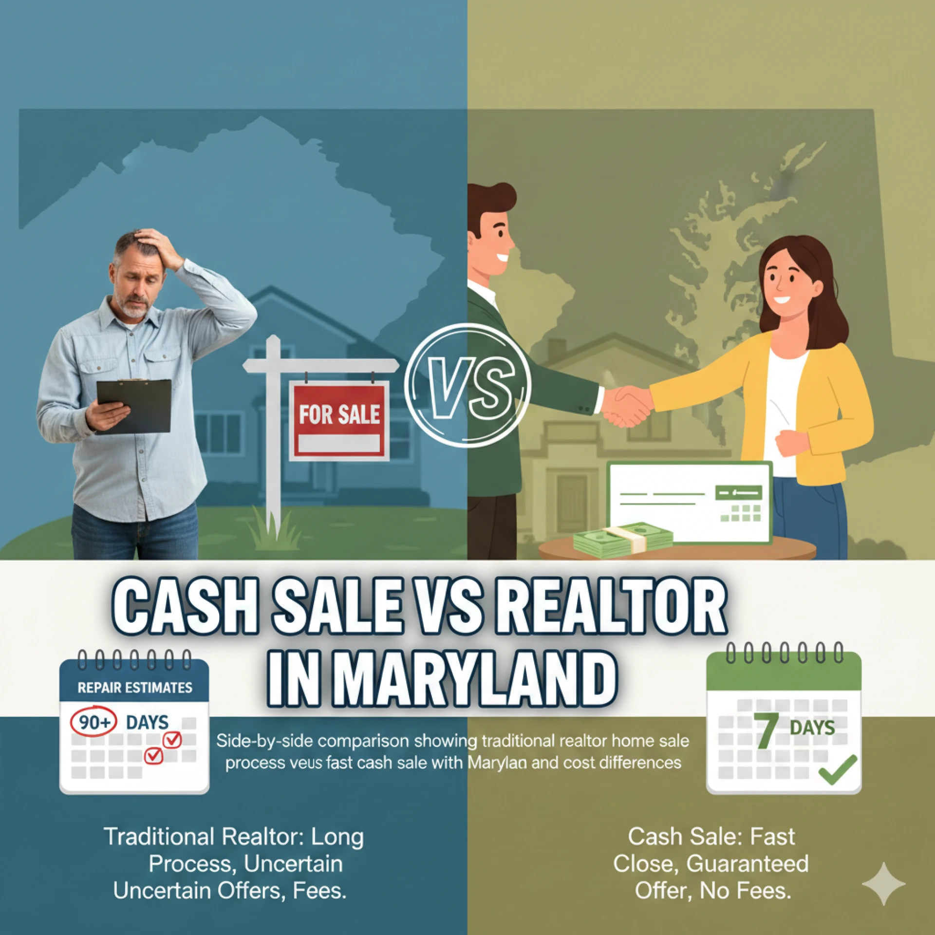 Is Selling a Home for Cash in Maryland Better Than Listing With a Realtor?