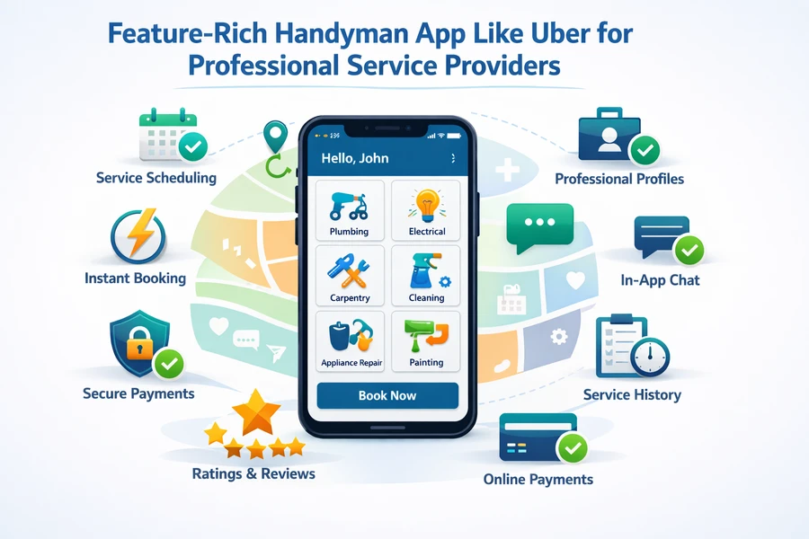 Feature-Rich Handyman App Like Uber for Professional Service Providers