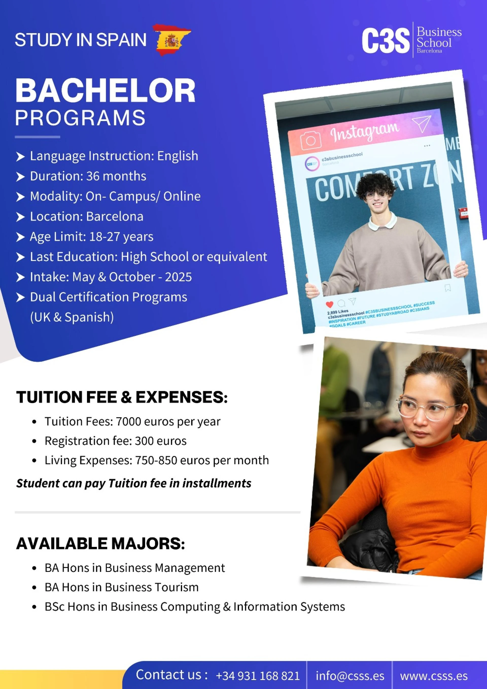 Bachelor Programmes in Europe with C3S Business School