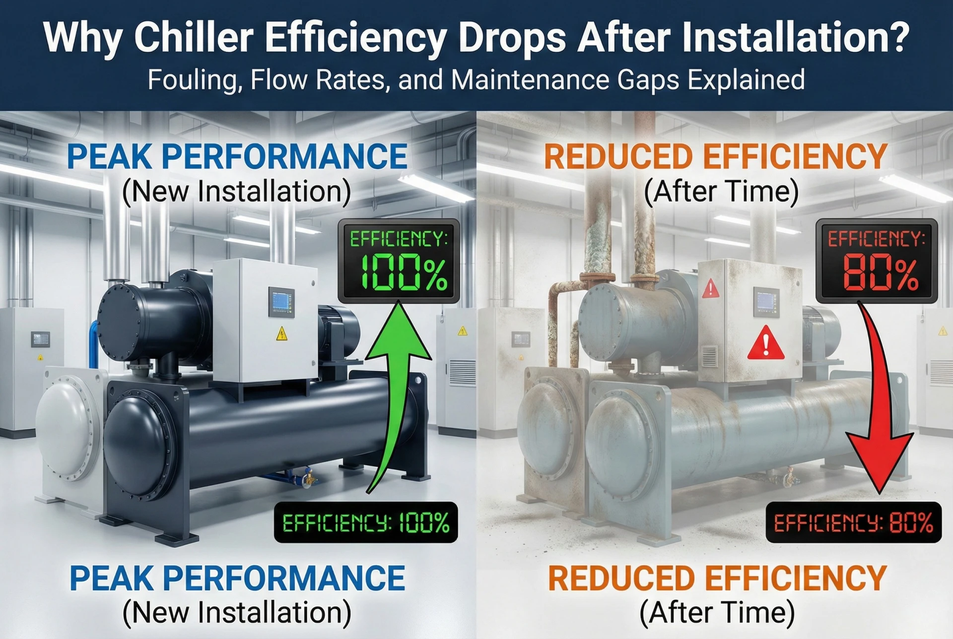 Why Chiller Efficiency Drops After Installation?