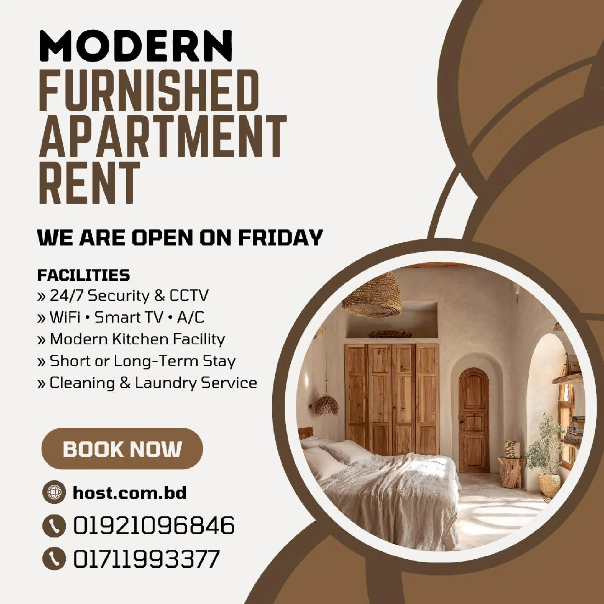 Modern 4-Bedroom (1950 Sq. ft) Furnished Apartment for Rent in Bashundhara R/A