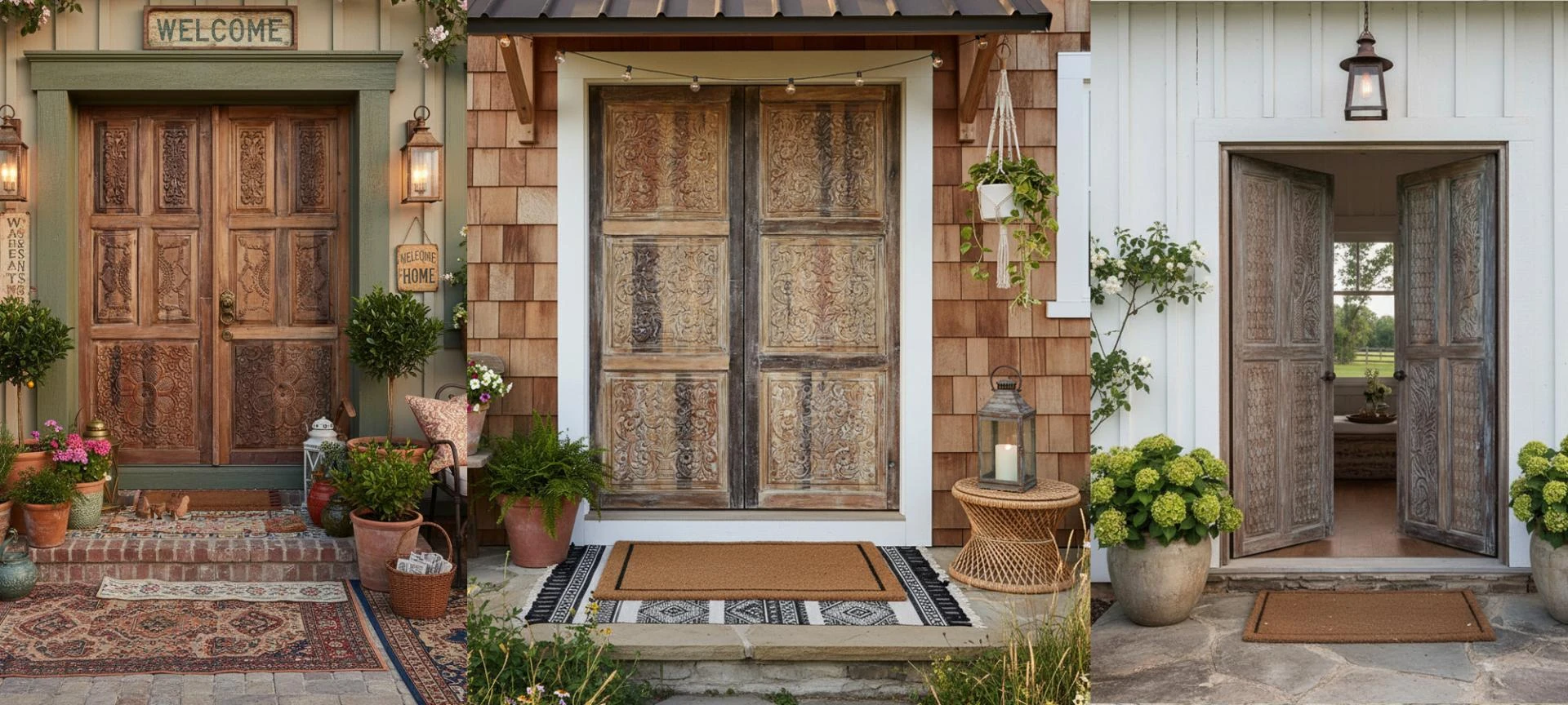 Storybook Spanish Revival Features Floral Motifs and Whimsical Carved Doors
