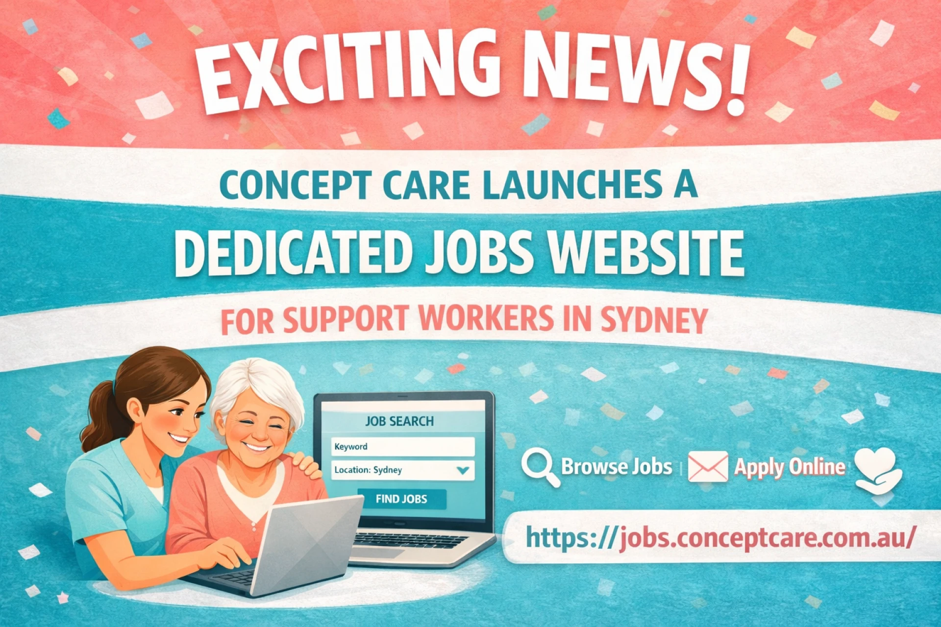 Announcing the Launch of Concept Care’s New Jobs Portal for Support Workers in Sydney