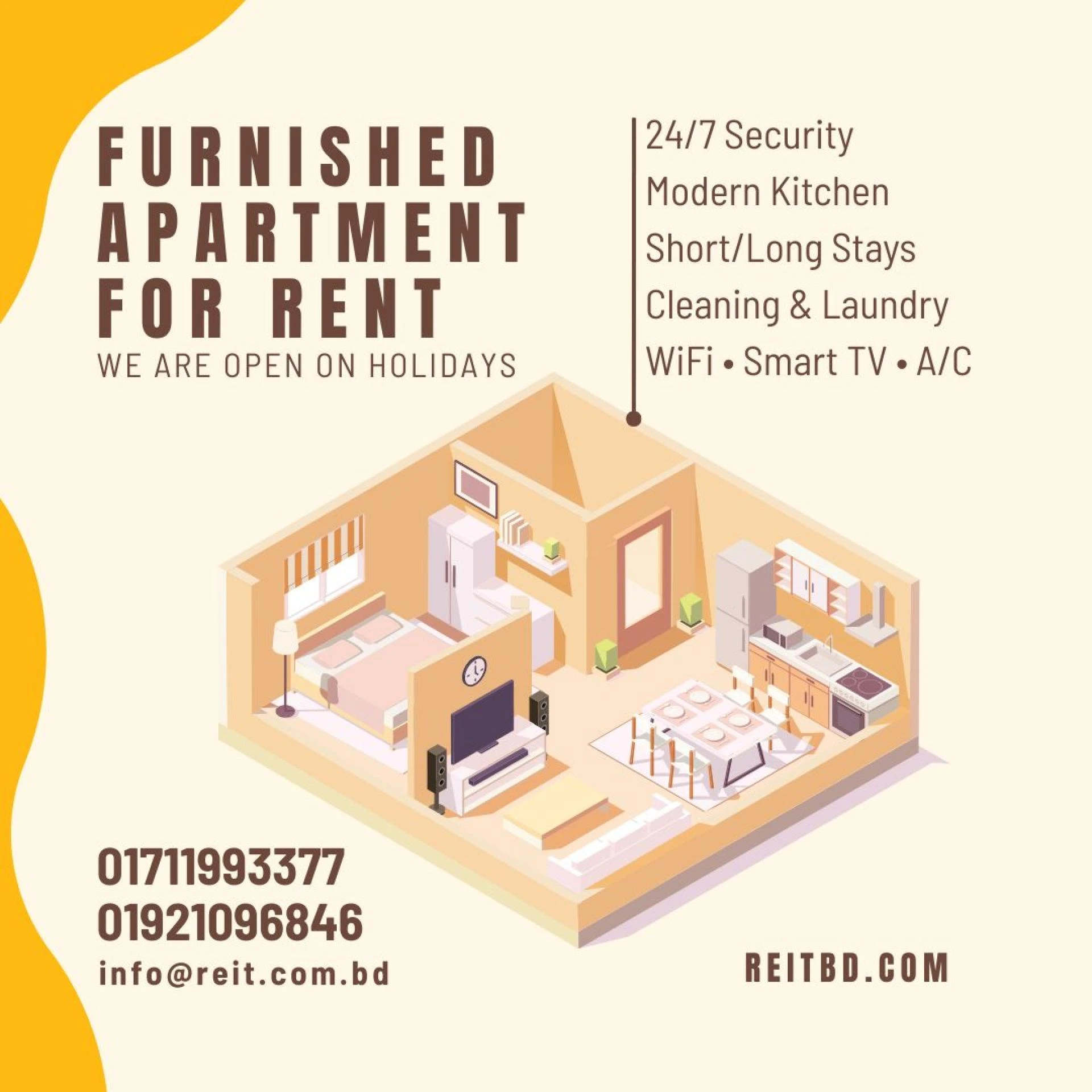 Comfortable 2-Bedroom Furnished Apartment for Rent in Bashundhara R/A
