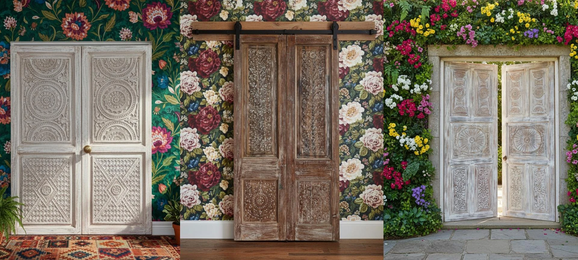 Resort-Style Interiors Enhanced with Hand-Carved Barn Doors – Luxe & Inviting Decor