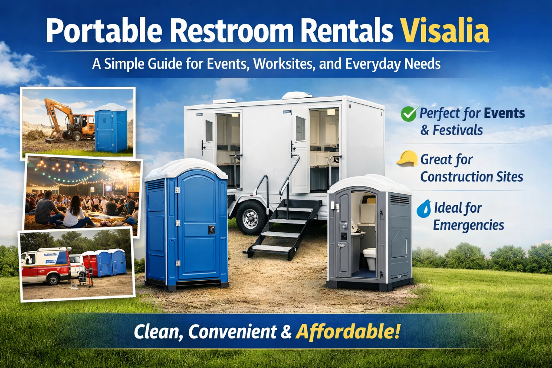 Portable Restroom Rentals Visalia: A Simple Guide for Events, Worksites, and Everyday Needs