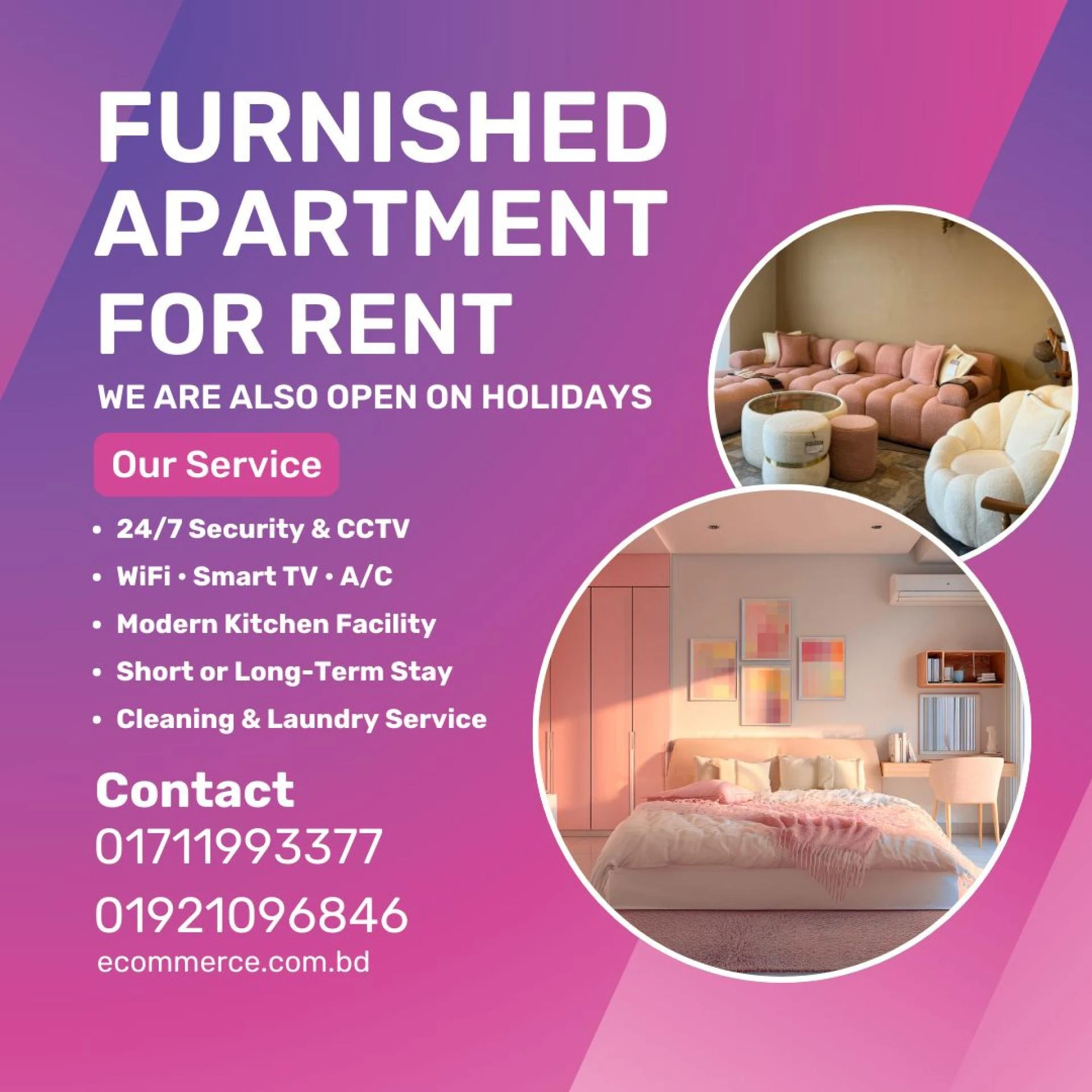 Premium 4-Bedroom Furnished Apartment for Foreigner & Family Stay – Bashundhara R/A