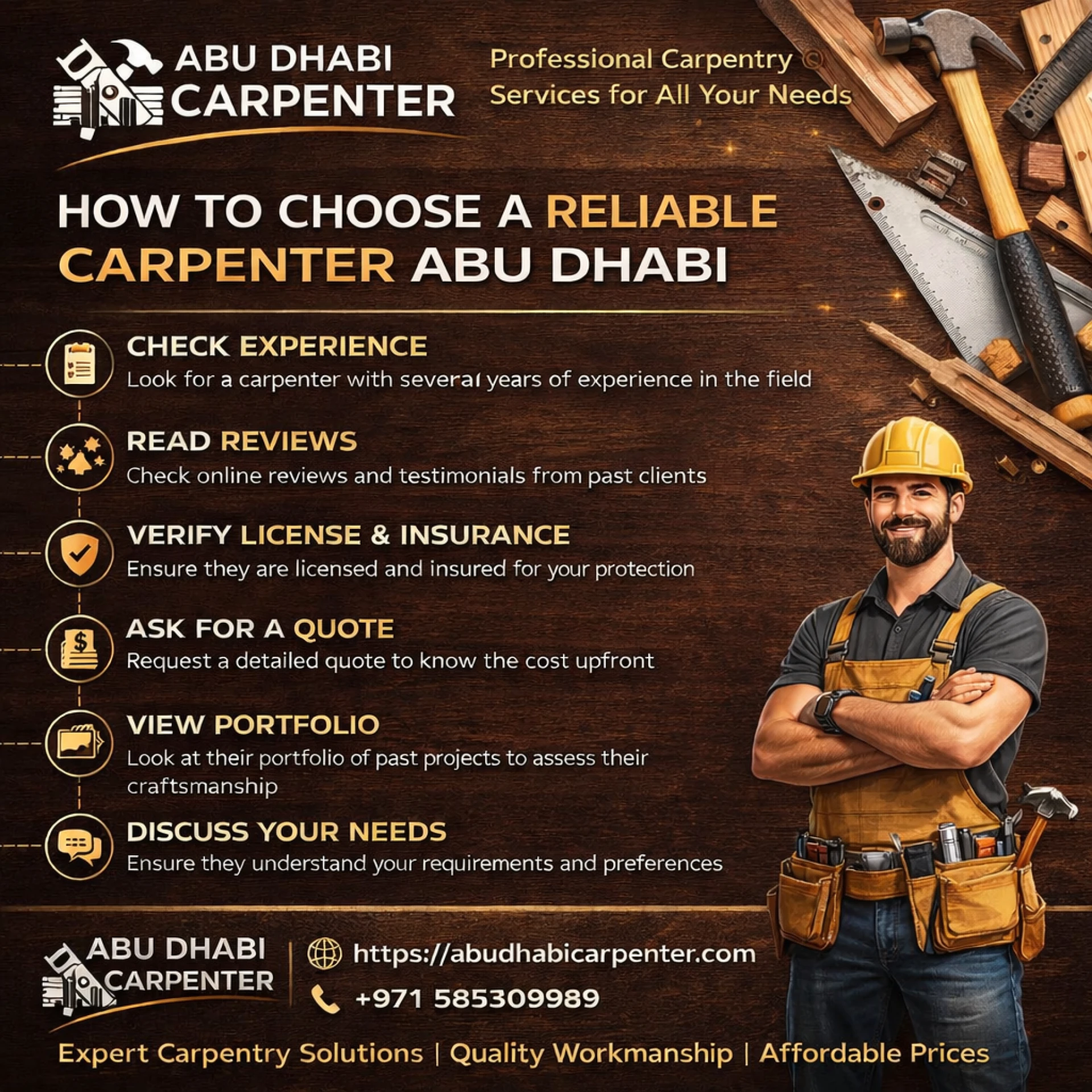 How to choose a reliable Carpenter Abu Dhabi