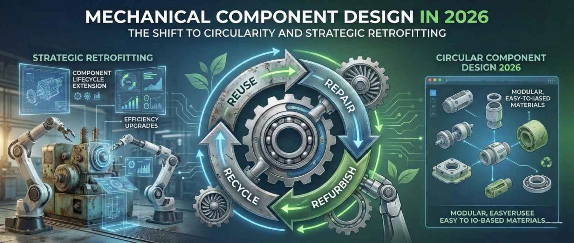 Mechanical Component Design in 2026: The Shift to Circularity and Strategic Retrofitting