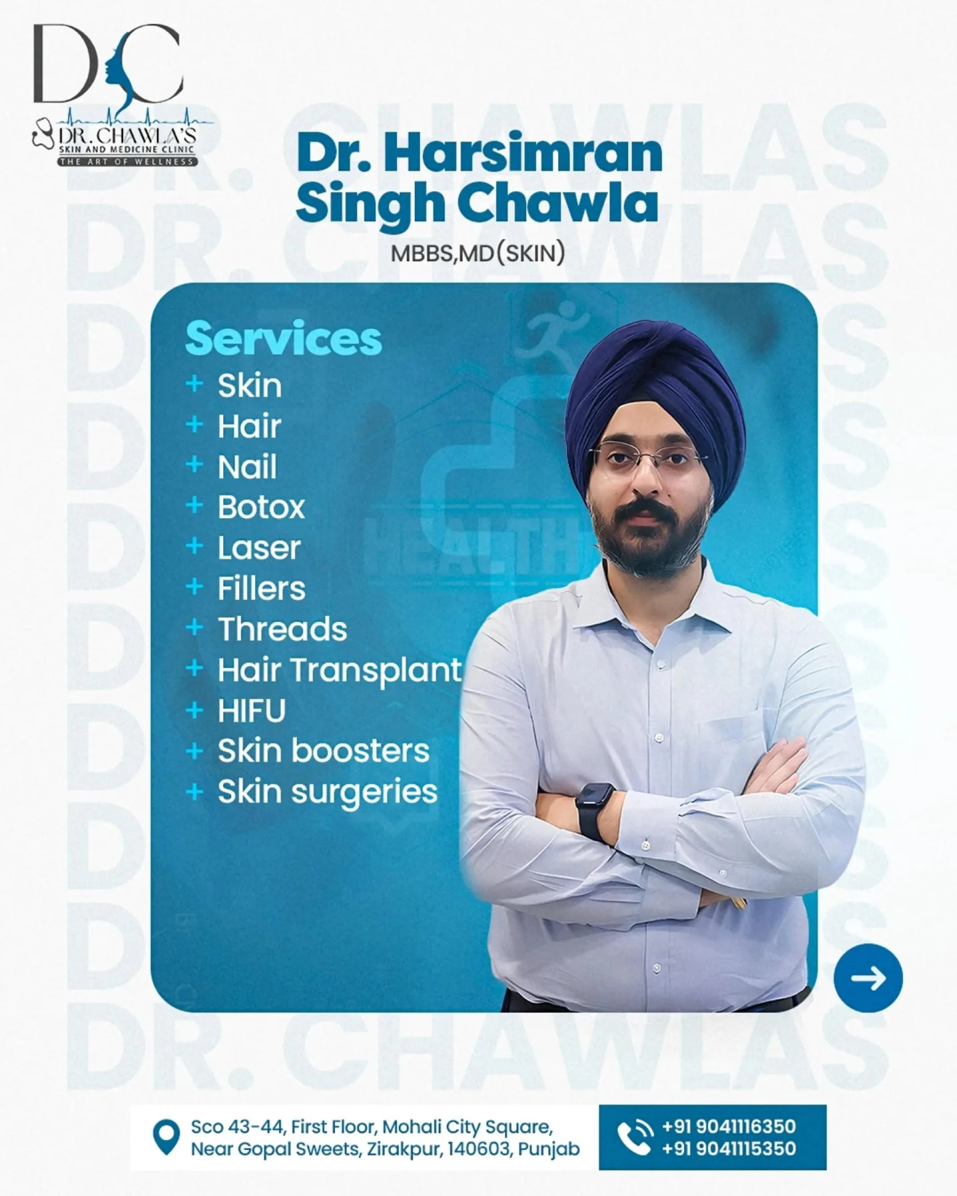 PRP Treatment in Zirakpur – Chawla Skin and Medicine Clinic By Dr Harsimran Singh Chawla